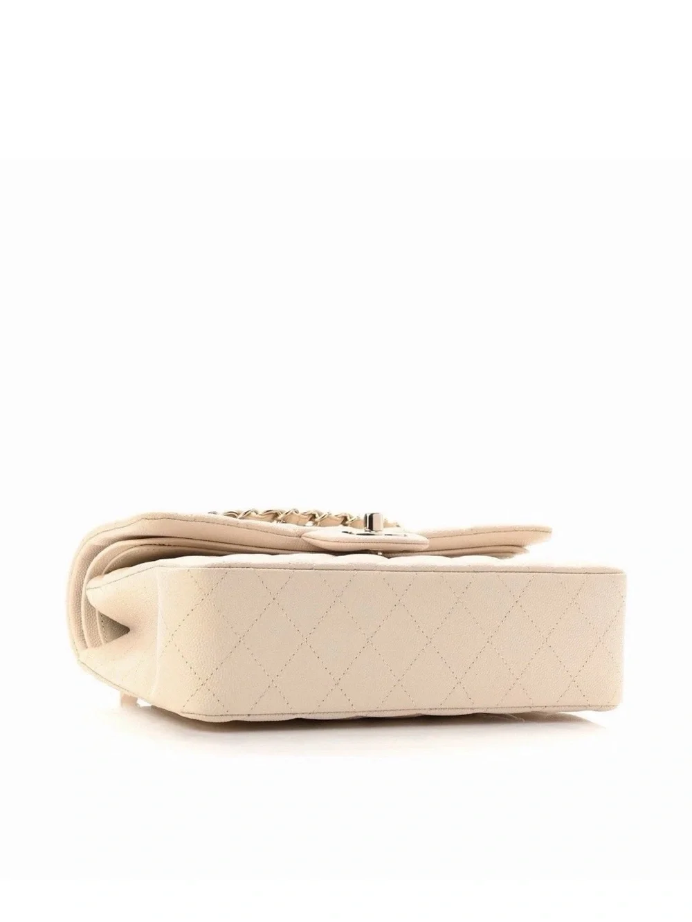 CHANEL Caviar Classic Flap in cream color
